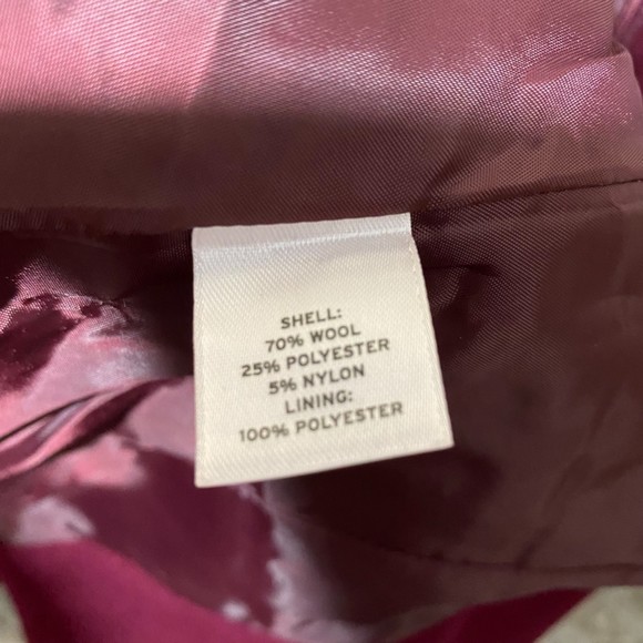 Halogen Women’s Burgundy Double Breasted Wool Blend Jacket Size M - Picture 9 of 9